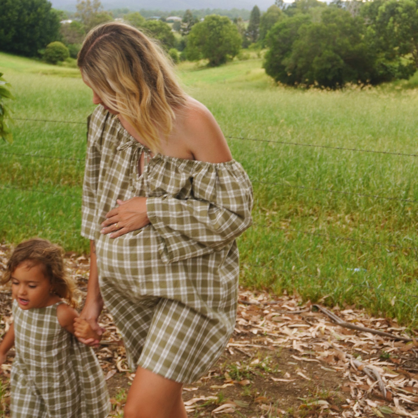 painters smock | green gingham