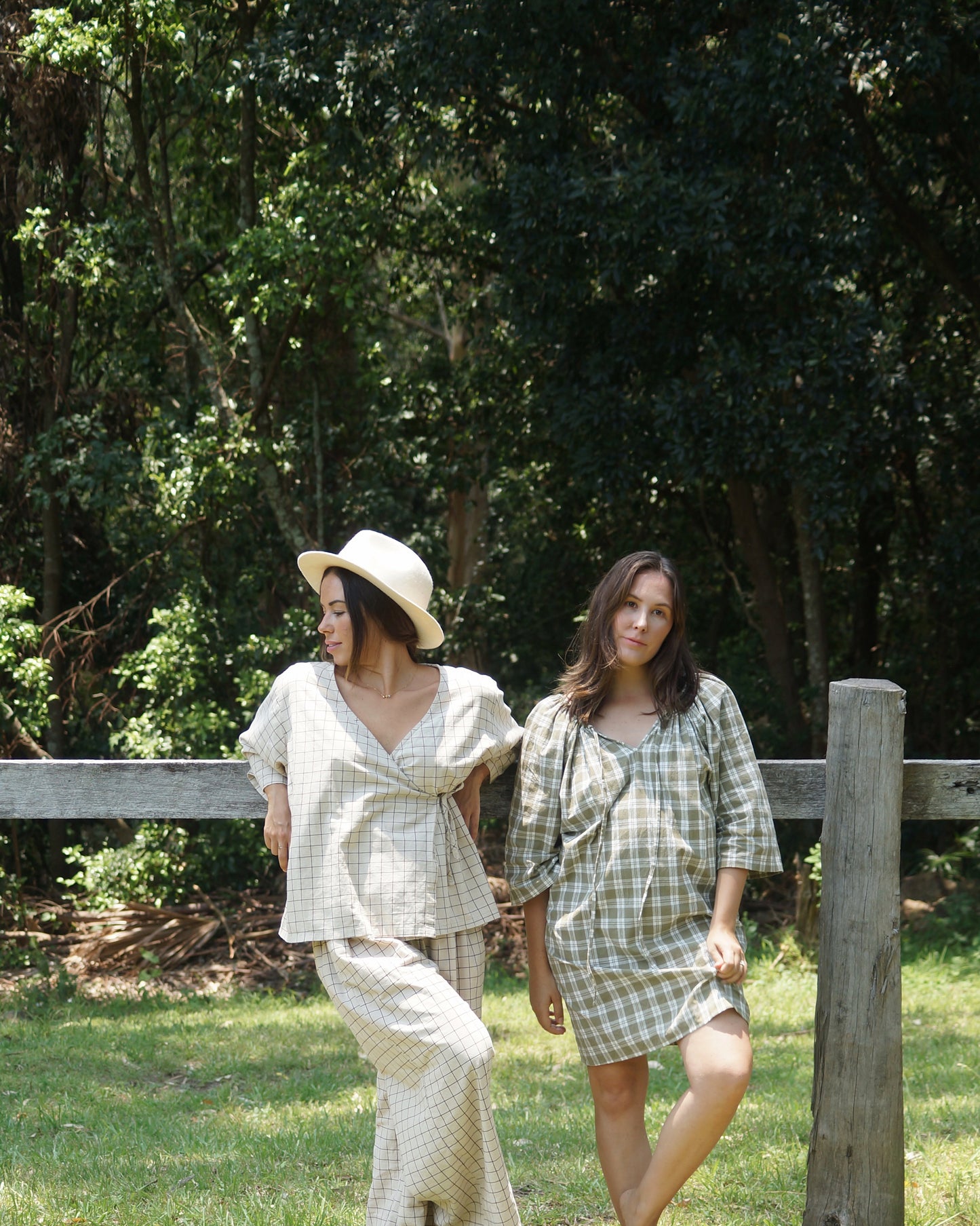 painters smock | green gingham